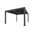 Louvered Pergola, Outdoor Pergola with Adjustable Louvered Roof, Reinforced Aluminum Frame, Integrated Drainage System, Hardtop Gazebo for Patio