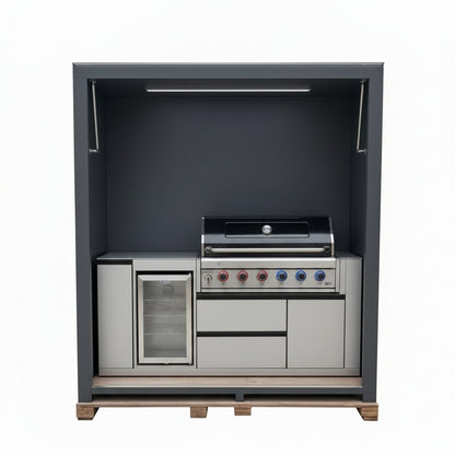 Customized New Arrivals Waterproof Outdoor Kitchen BBQ Grill Garden/Backyard Stainless Steel Outdoor Kitchen with Shed