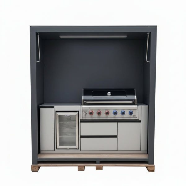 Customized New Arrivals Waterproof Outdoor Kitchen BBQ Grill Garden/Backyard Stainless Steel Outdoor Kitchen with Shed